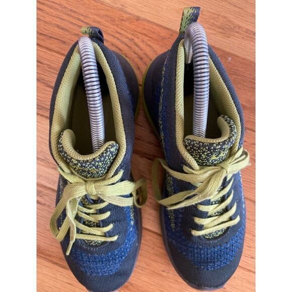 L.L. Bean Kid's Blue & Green Knit Athletic high top Sneakers size 4 - Picture 3 of 10